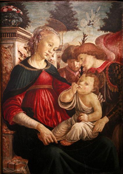 Sandro Botticelli Virgin and child with two angels Germany oil painting art
